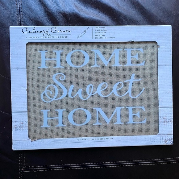 GLASS CUTTING BOARD 16x12 says HOMEmade with love - Picture 1 of 12